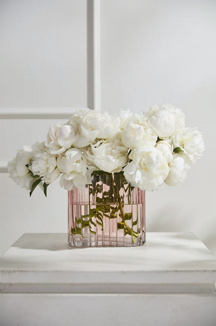 Lumière – Luxury White Floral Arrangement in a Blush Vase