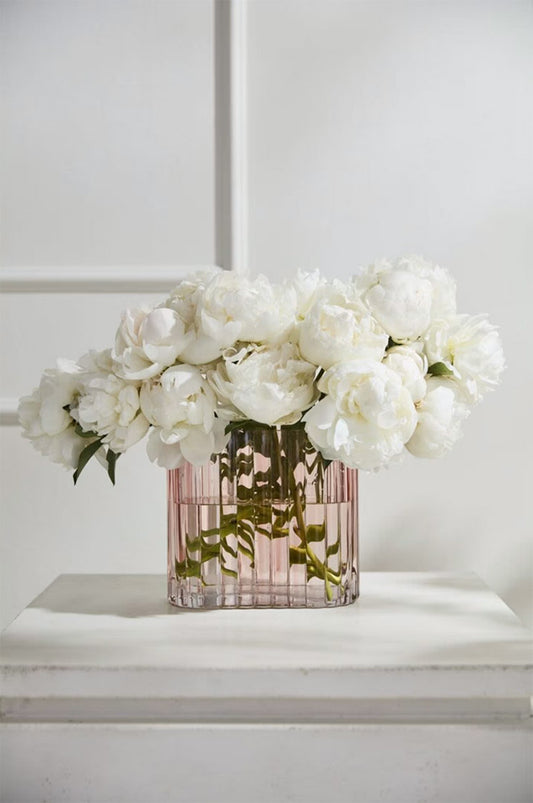 Lumière – Luxury White Floral Arrangement in a Blush Vase